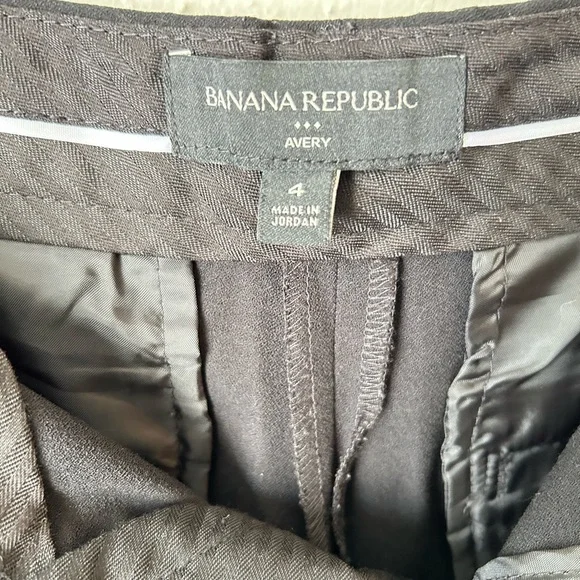 Banana Republic Avery Striped Tuxedo Pants Black White SZ 4 - Picture 6 of 10